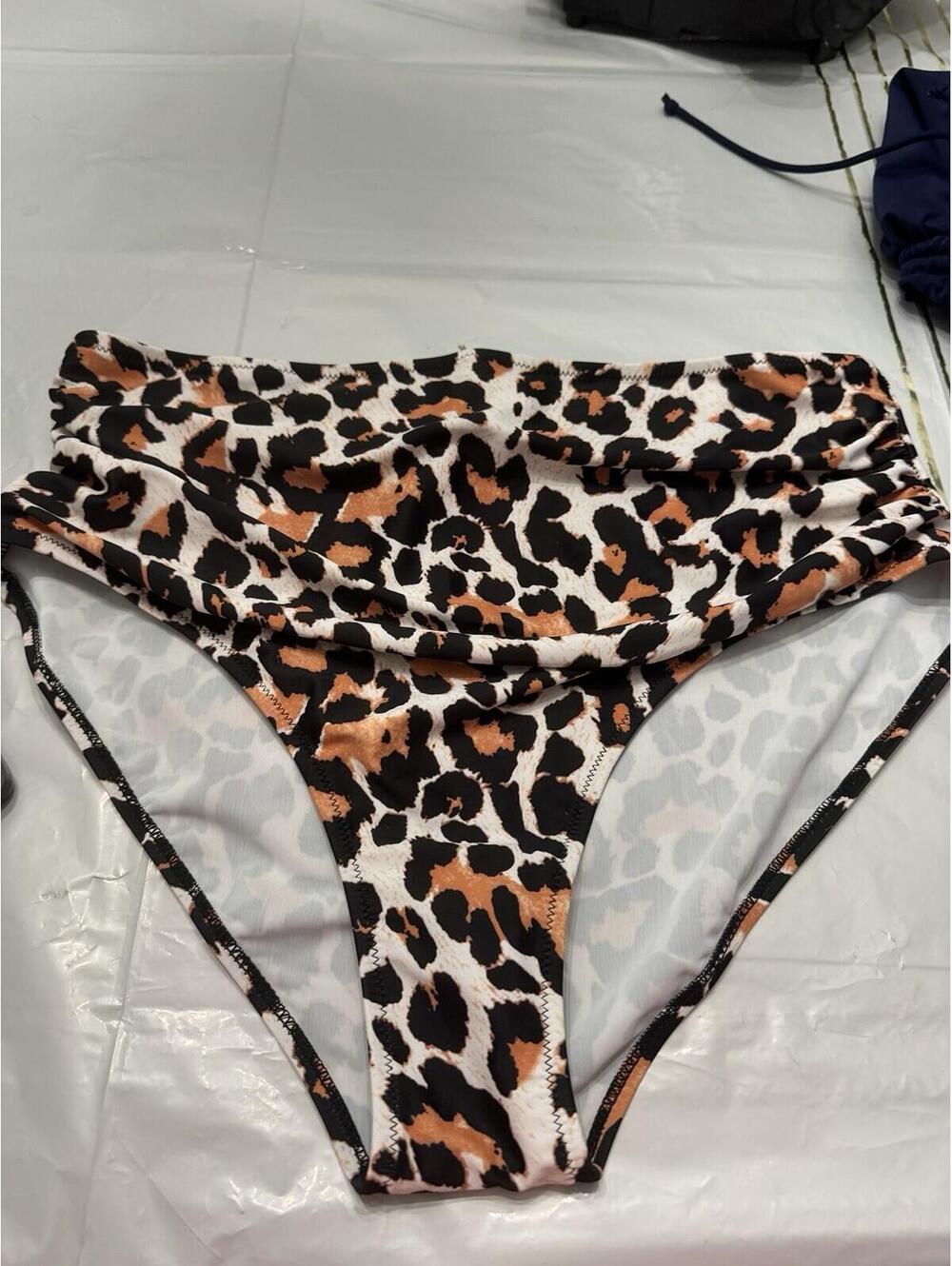 Women s Tempt Me High Waisted Leopard Swim Bottoms XXL NWT